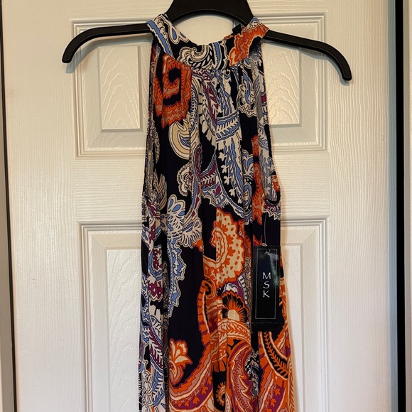 MSK Dresses & Skirts - NWT MSK Paisley Halter Maxi Dress with Orange Accents